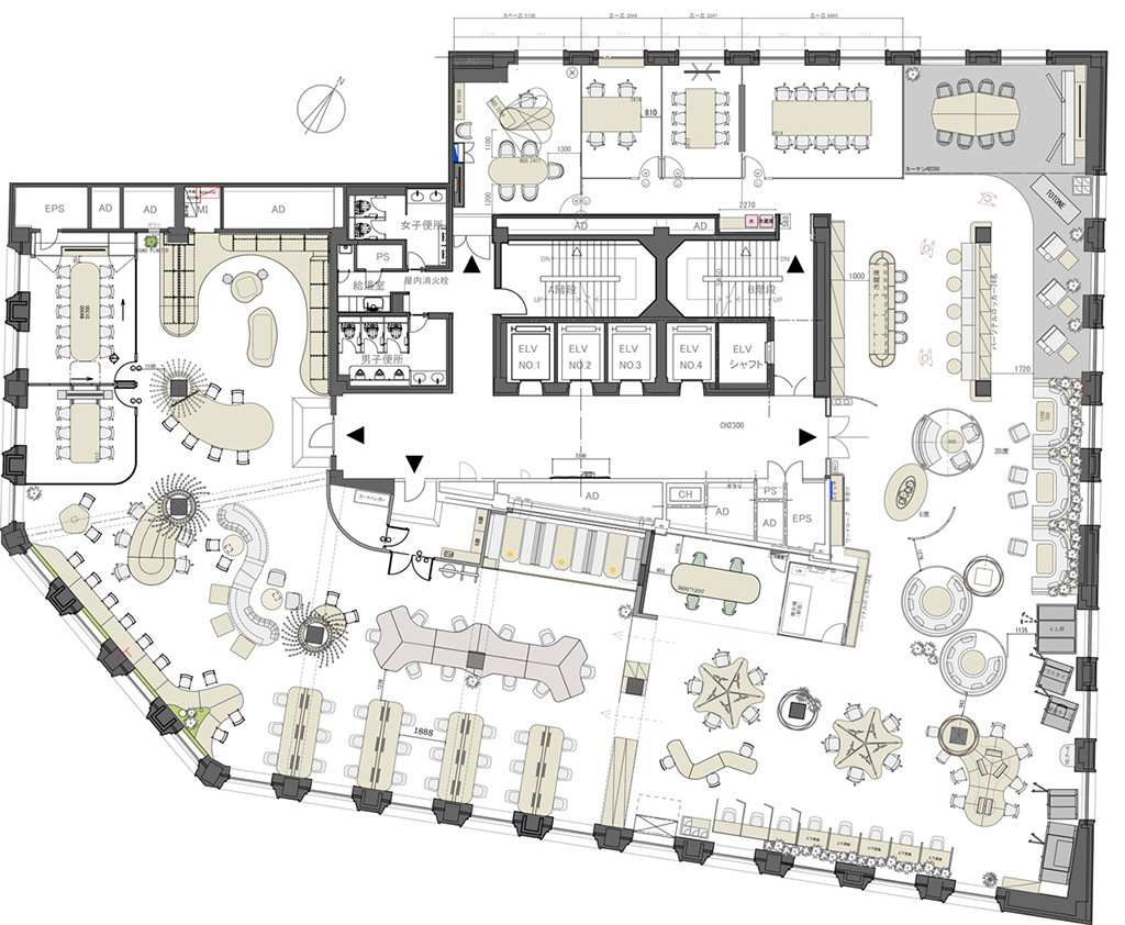 オフィスの個室はどこにレイアウトするのがよい？図面例や押さえておきたいポイントを紹介
