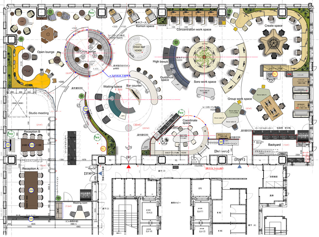 オフィスの個室はどこにレイアウトするのがよい？図面例や押さえておきたいポイントを紹介